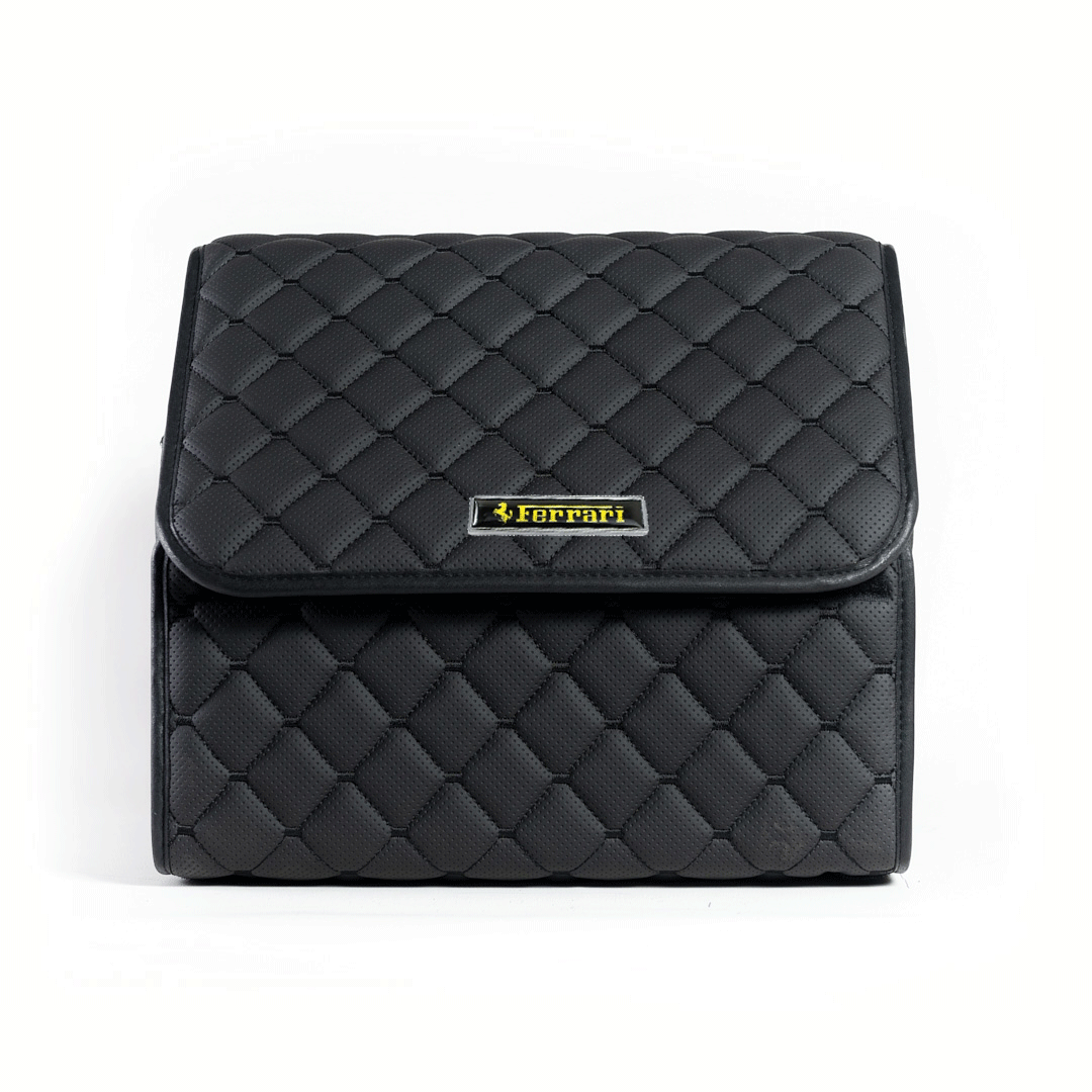 Сумка-органайзер с лого Ferrari в багажник CarsBAG Экокожа 30x35x30 см Черный (acb-1036-5-30х35х30-2)