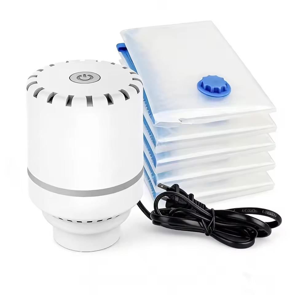 Вакуумные пакеты для хранения одежды/одеял и курток разных размеров/электрический насос 5 шт.