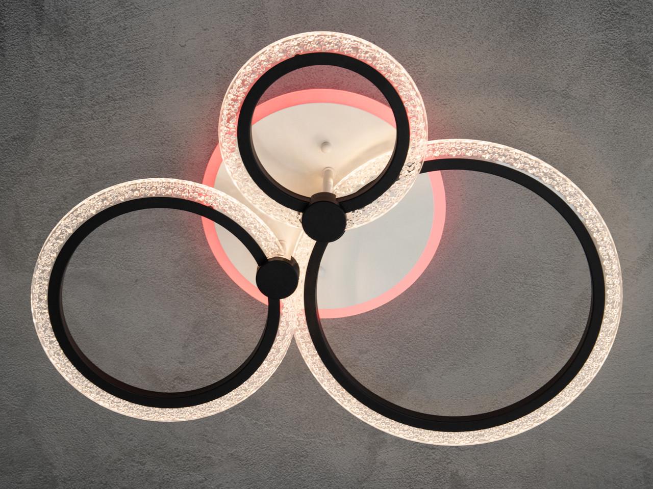 Люстра LED для кухни с подсветкой A8180-3BK-LS 55W на 8м2 Черный (2461100377) - фото 5 Люстра LED для кухни с подсветкой A8180-3BK-LS 55W на 8м2 Черный (2461100377) - фото 5