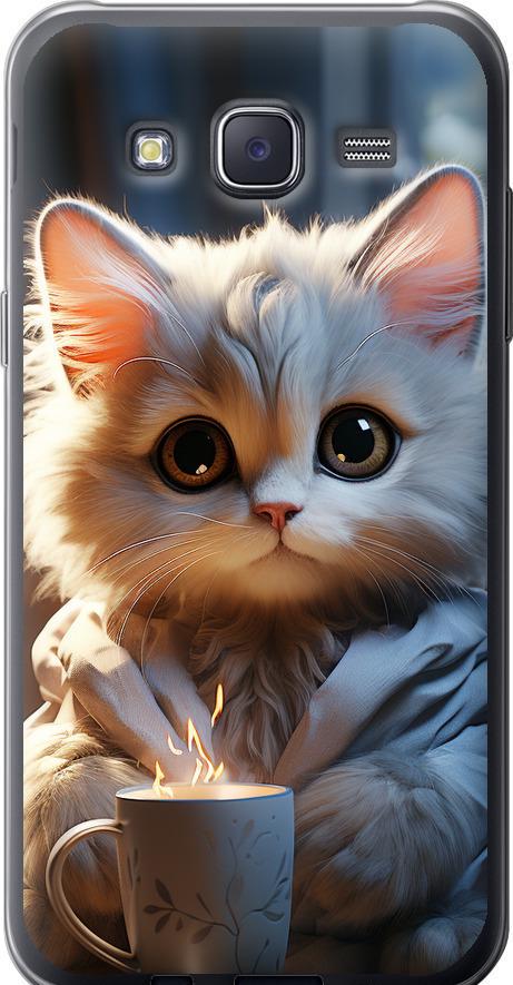 Чехол на Samsung Galaxy J5 (2015) J500H White cat (5646t-100-42517)