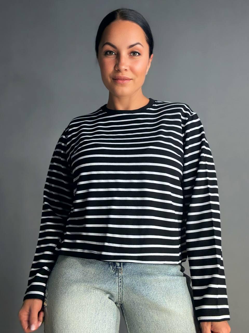 Лонгслів жіночий KEYYMOD 34094 реглан в смужку з підплічниками вільний крій оверсайз M Чорний (1505) - фото 1 Лонгслів жіночий KEYYMOD 34094 реглан в смужку з підплічниками вільний крій оверсайз M Чорний (1505) - фото 1
