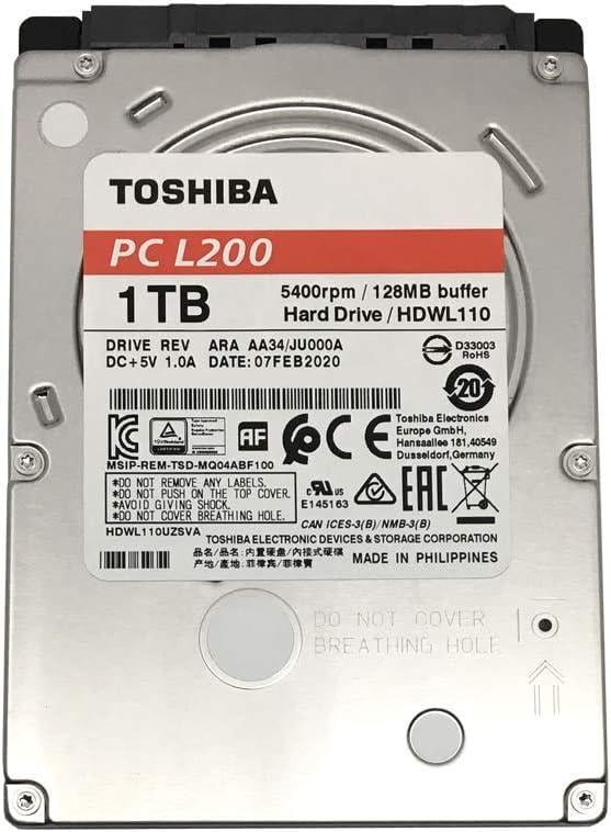 Жесткий диск TOSHIBA L200 HDD 2,5" SATA 1TB 5400rpm/128MB (HDWL110)