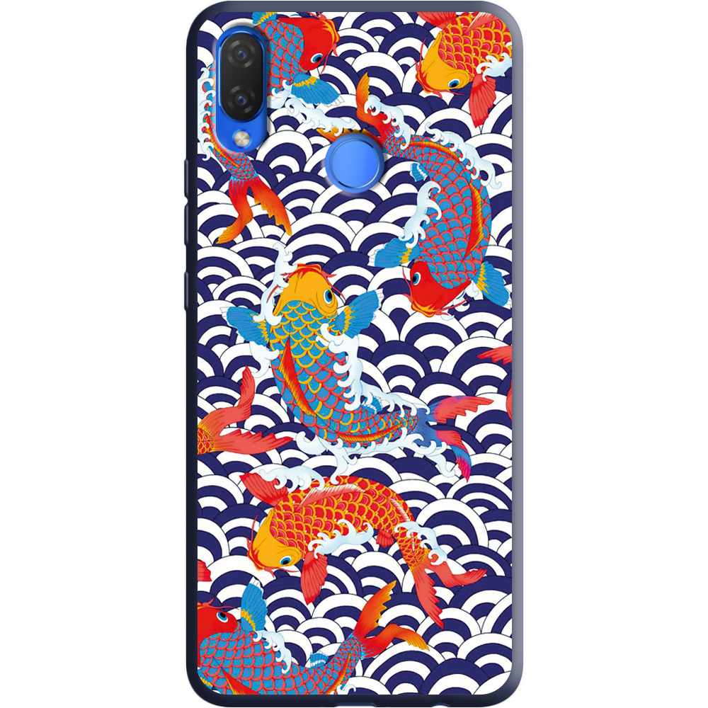 Чехол Boxface Huawei P Smart Plus Koi Fish Синий силикон (34912-up2477-36131)