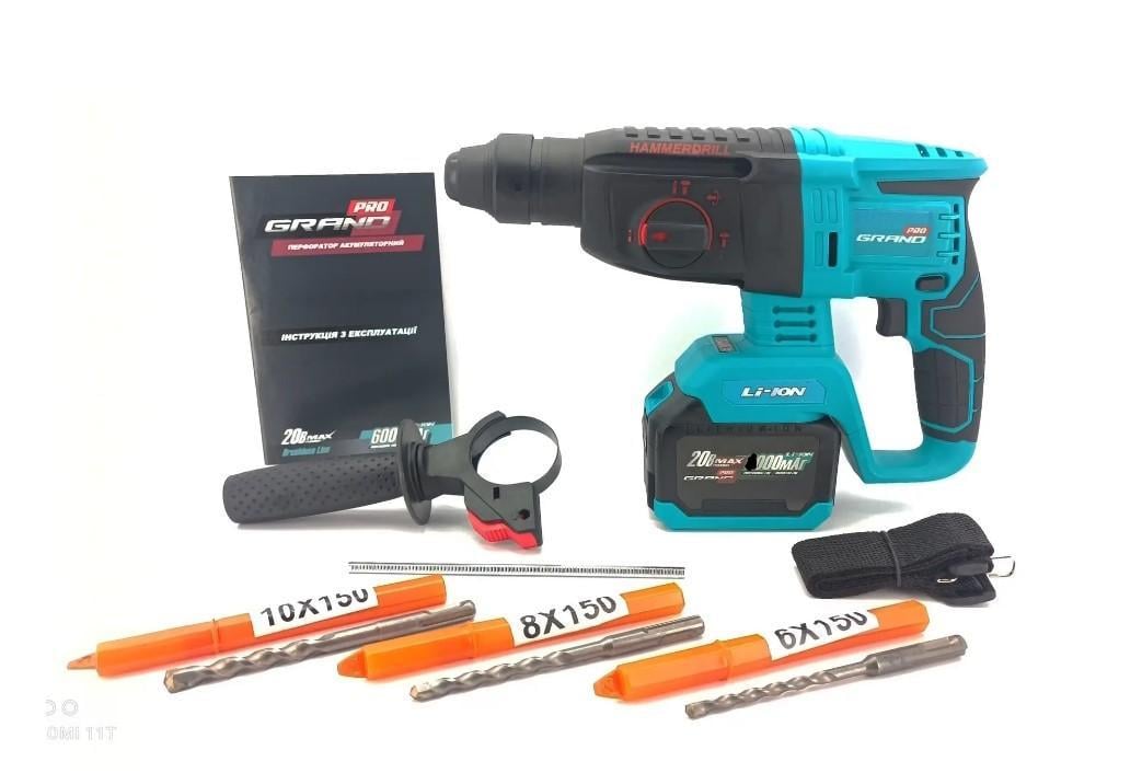 Набір акумуляторних інструментів Grand № 3 МШУ-20BL/PRO+ДА-20/13UBL+ПА-20/26BL (26995736) - фото 4 Набір акумуляторних інструментів Grand № 3 МШУ-20BL/PRO+ДА-20/13UBL+ПА-20/26BL (26995736) - фото 4