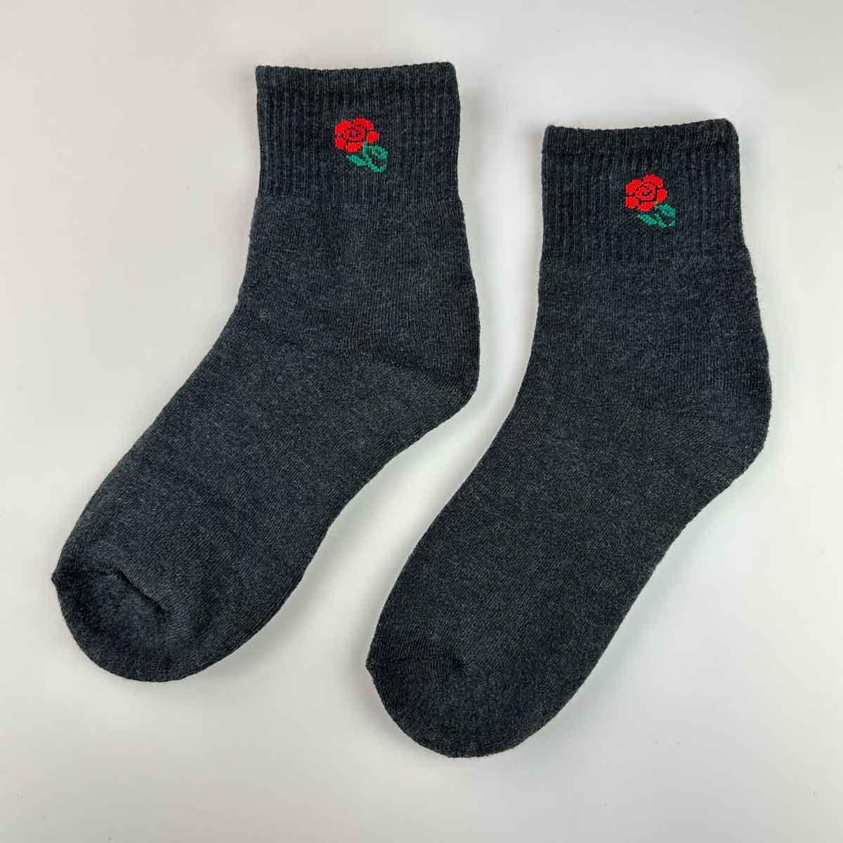 Носки женские классические теплые GM Textile Цветок высокий р. 36-41 Черный (gm-socks-f-black)