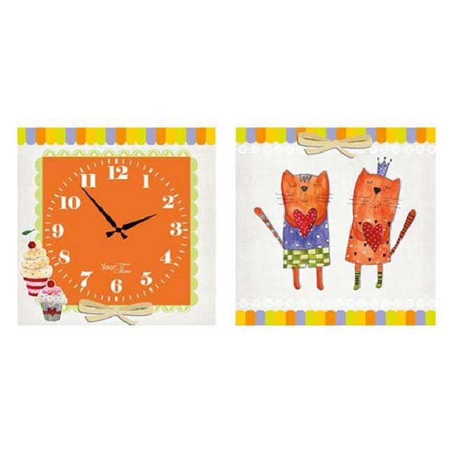 Часы настенные на полотне детские SNT Коты (MSN-06-106)