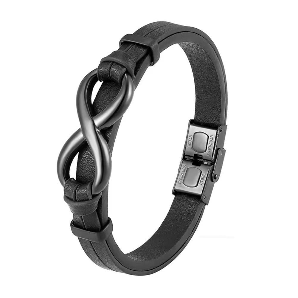 Браслет шкіряний Infinity Type I2 20 см Black (2538894515)