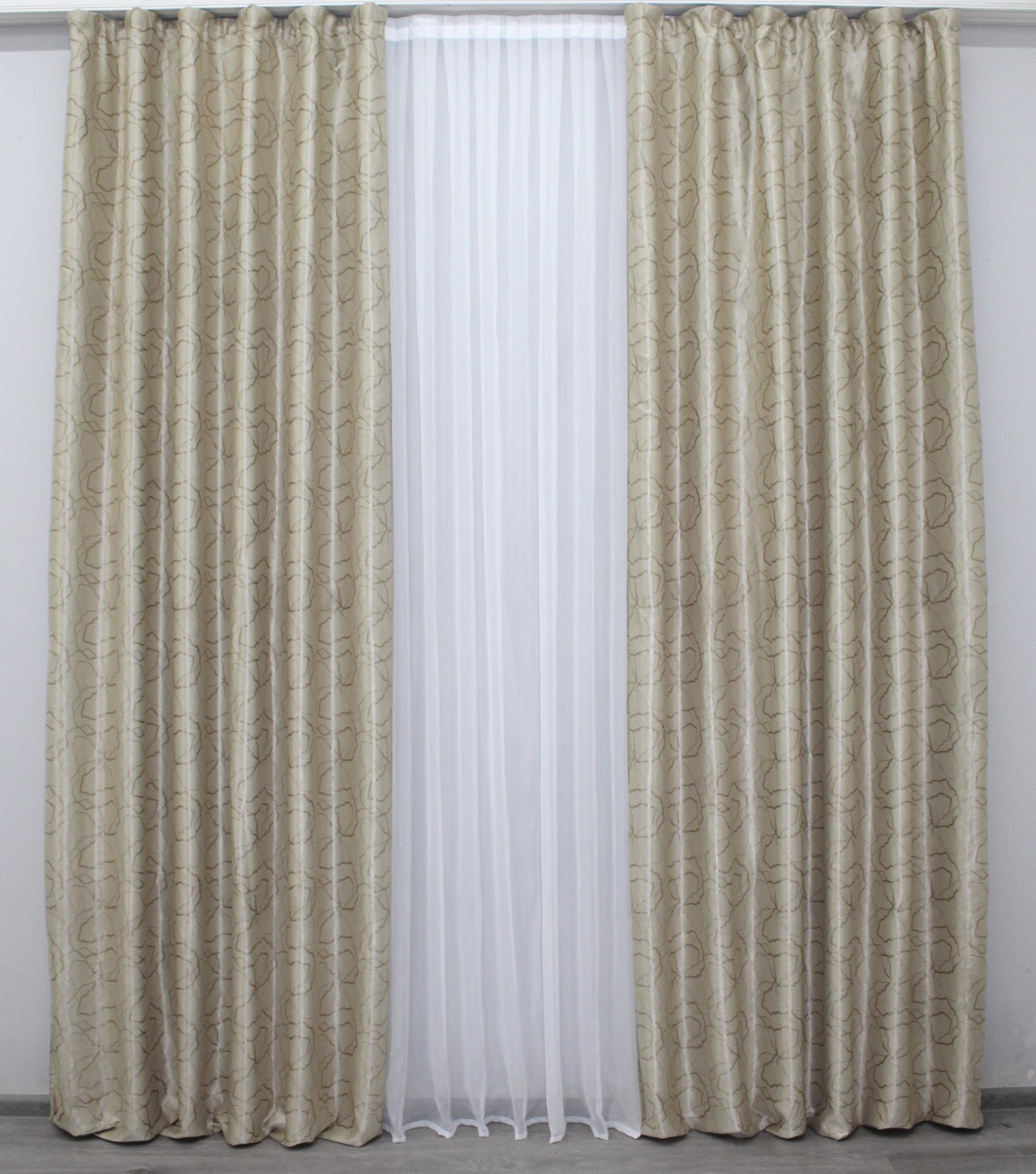 Комплект штор VR-Textil № 1005ш Б блэкаут 150х280 см 2 шт. Бежевый (30-803)