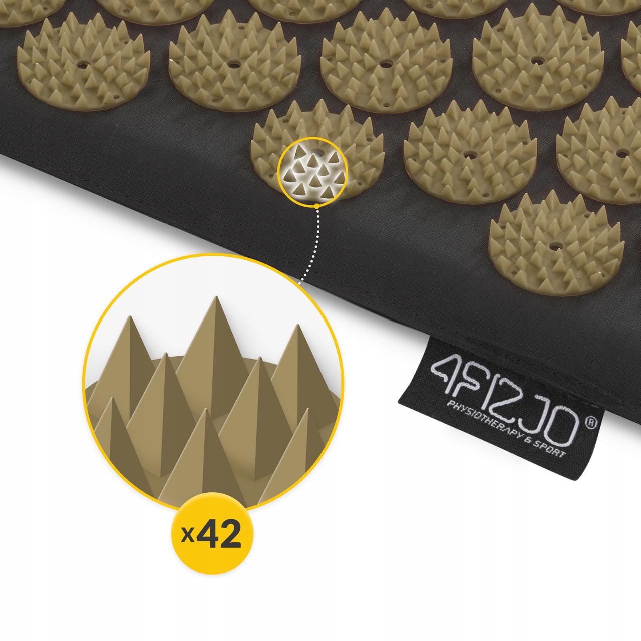 Килимок акупунктурний з валиком 4fizjo Classic Mat XL Аплікатор Кузнєцова Black/Gold (P-5907739315052) - фото 2 Килимок акупунктурний з валиком 4fizjo Classic Mat XL Аплікатор Кузнєцова Black/Gold (P-5907739315052) - фото 2