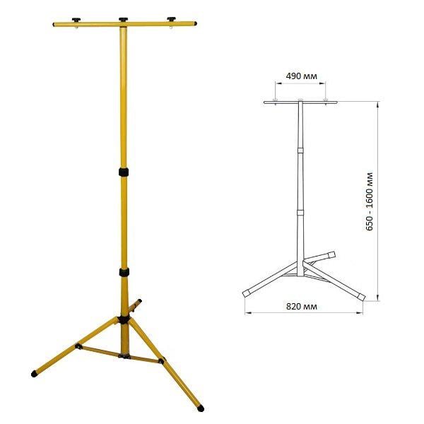 Подставка под прожектор Horoz Electric Tripod Double одинарная Желтый - фото 2