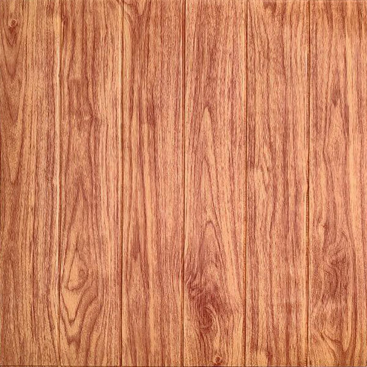 Панель самоклеящаяся 3D Sticker Wall SW-00001391 под дерево 700x700x4 мм Персиковый