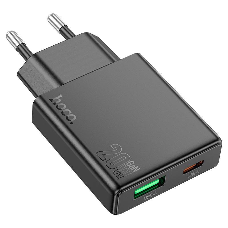 Зарядка швидка Hoco N38 QC3.0/20W Black (36693) Зарядка швидка Hoco N38 QC3.0/20W Black (36693)