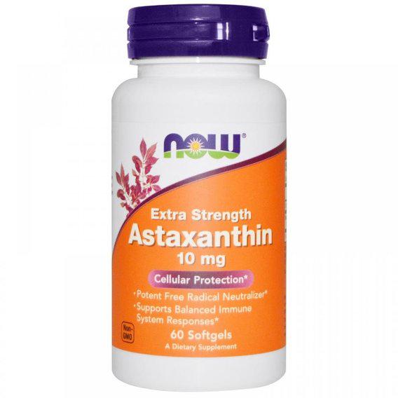 Астаксантін NOW Foods Astaxanthin 10 мг 60 Softgels