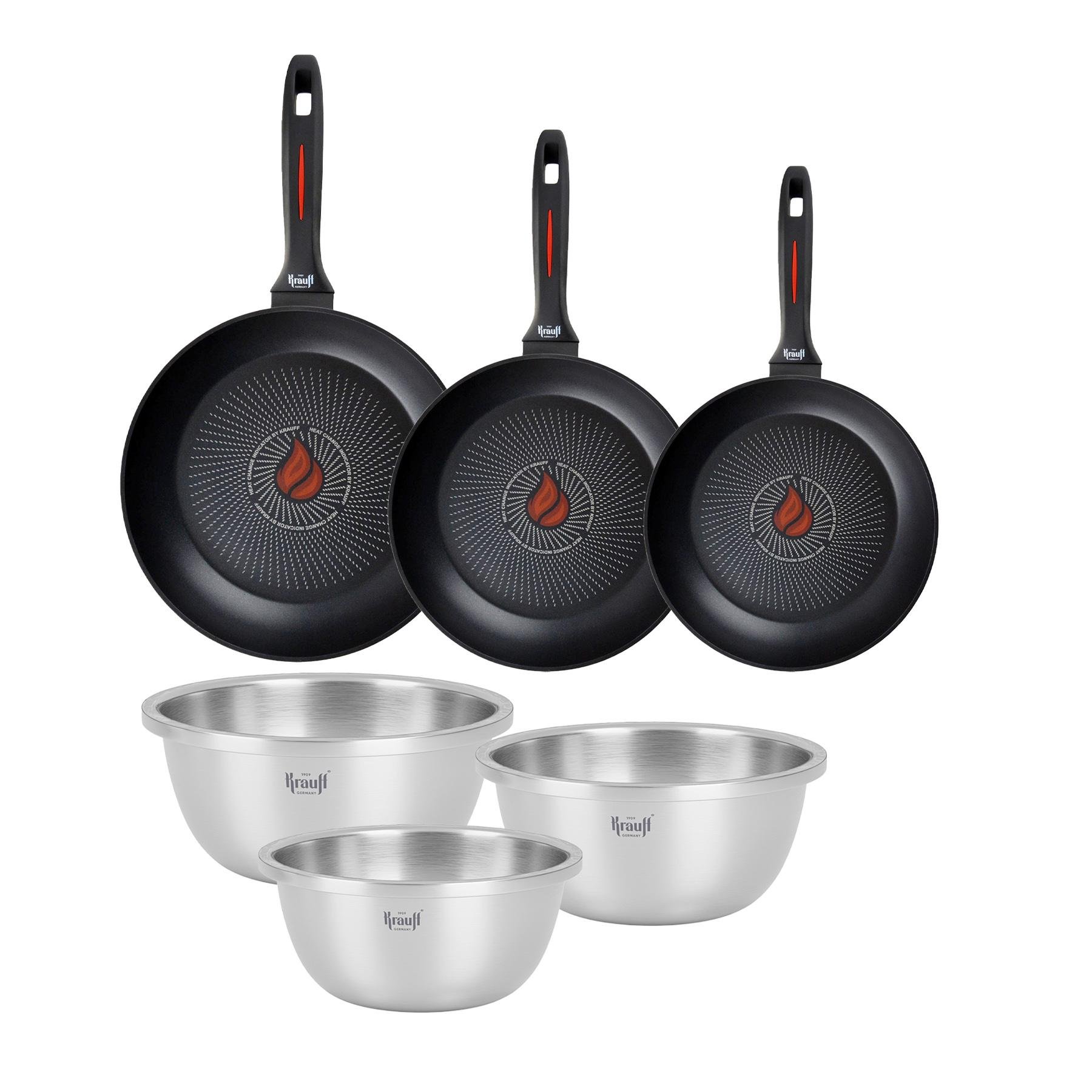 Набор сковородок Krauff Smart Fry с набором мисок Hauslich (55-333-402)