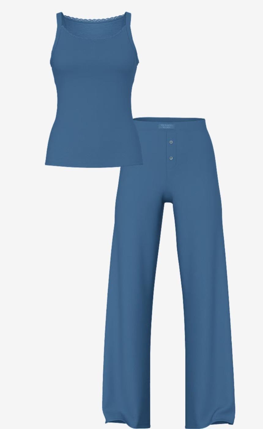 Піжама майка/штани з модалу Victoria's secret Pointelle M/L Синій (27058046) - фото 3 Піжама майка/штани з модалу Victoria's secret Pointelle M/L Синій (27058046) - фото 3