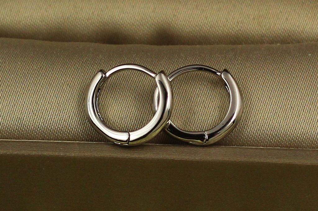 Серьги Xuping Jewelry гладкие кольца с округлыми краями 1,2 см Серебристый (2496423353)