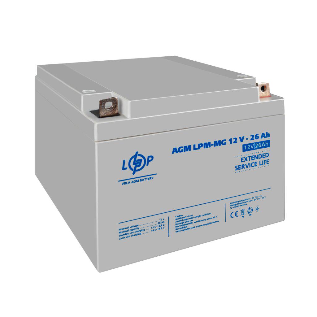 Аккумулятор LogicPower LPM-MG 12V 26 Ah (LP6557) - фото 2 Аккумулятор LogicPower LPM-MG 12V 26 Ah (LP6557) - фото 2