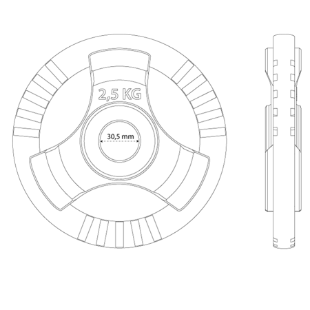 Диск чугунный K-SPORT O2.5 2,5 кг (396833) - фото 3 Диск чугунный K-SPORT O2.5 2,5 кг (396833) - фото 3