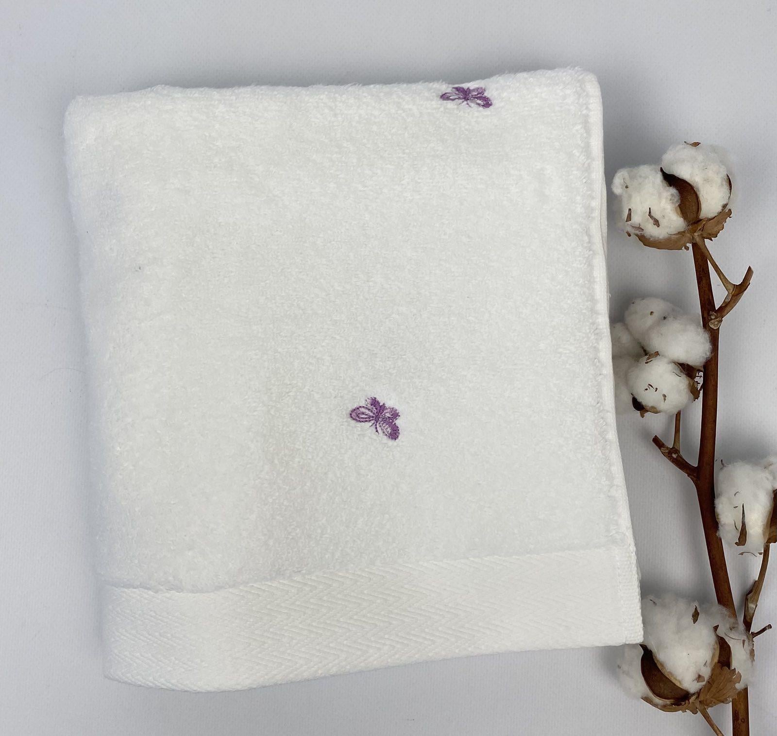 Полотенце Maison D'or Butterflies 50x100 см White/Dark lilac (CN19575)
