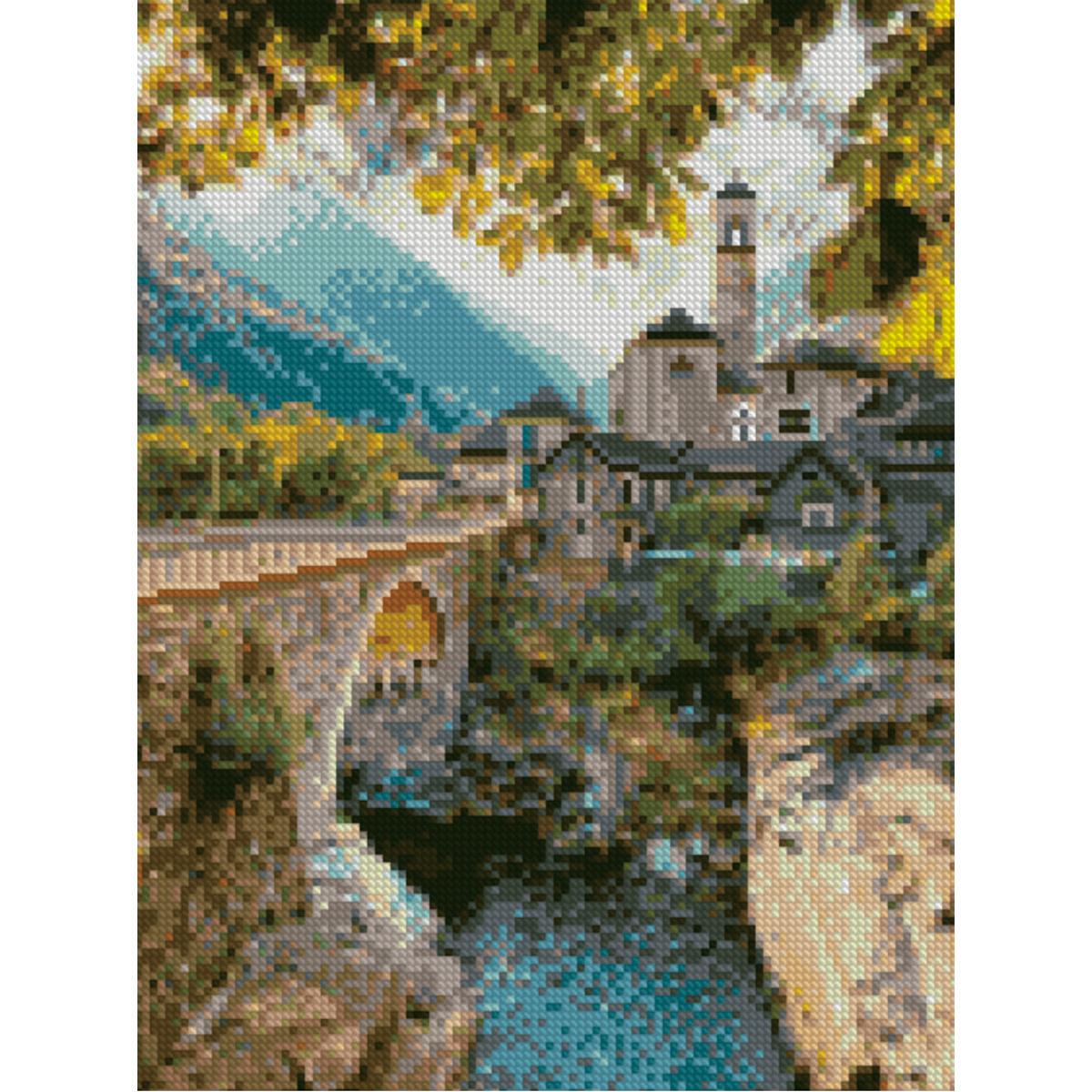 Алмазная мозаика Strateg Красота на фоне гор 30х40 см (Str-HX253)