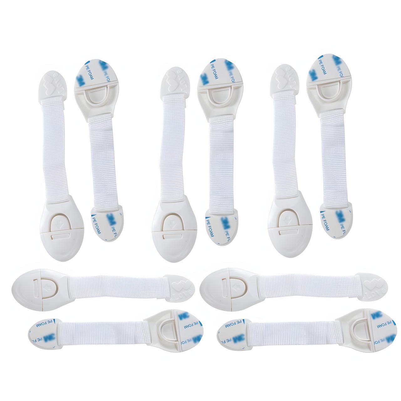 Комплект блокаторів на меблі Kids універсальні тканинні на замку для безпеки дітей 10 шт. Білий (28924291)