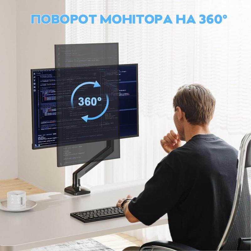 Кріплення настільне V-Star V80 для монітора 17-30" Чорний (8009) - фото 6