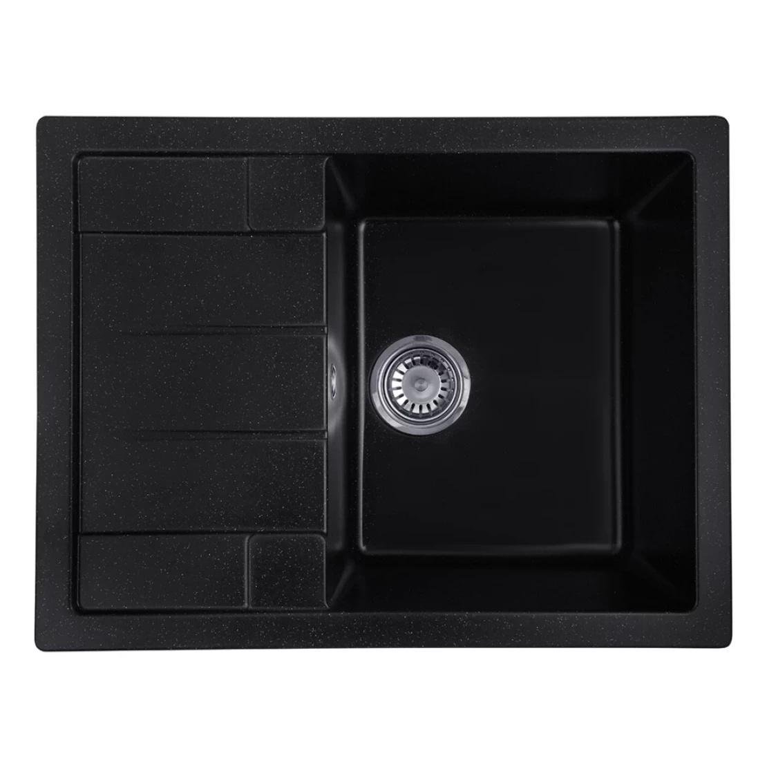 Мойка для кухни врезная Kroner KRP Komposit SCH 6550 прямоугольная 650х500 мм Черный (CV027409)