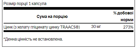 Витамин Chelated zinc 30 мг 90 капс. (100-70-1369590-20) - фото 2