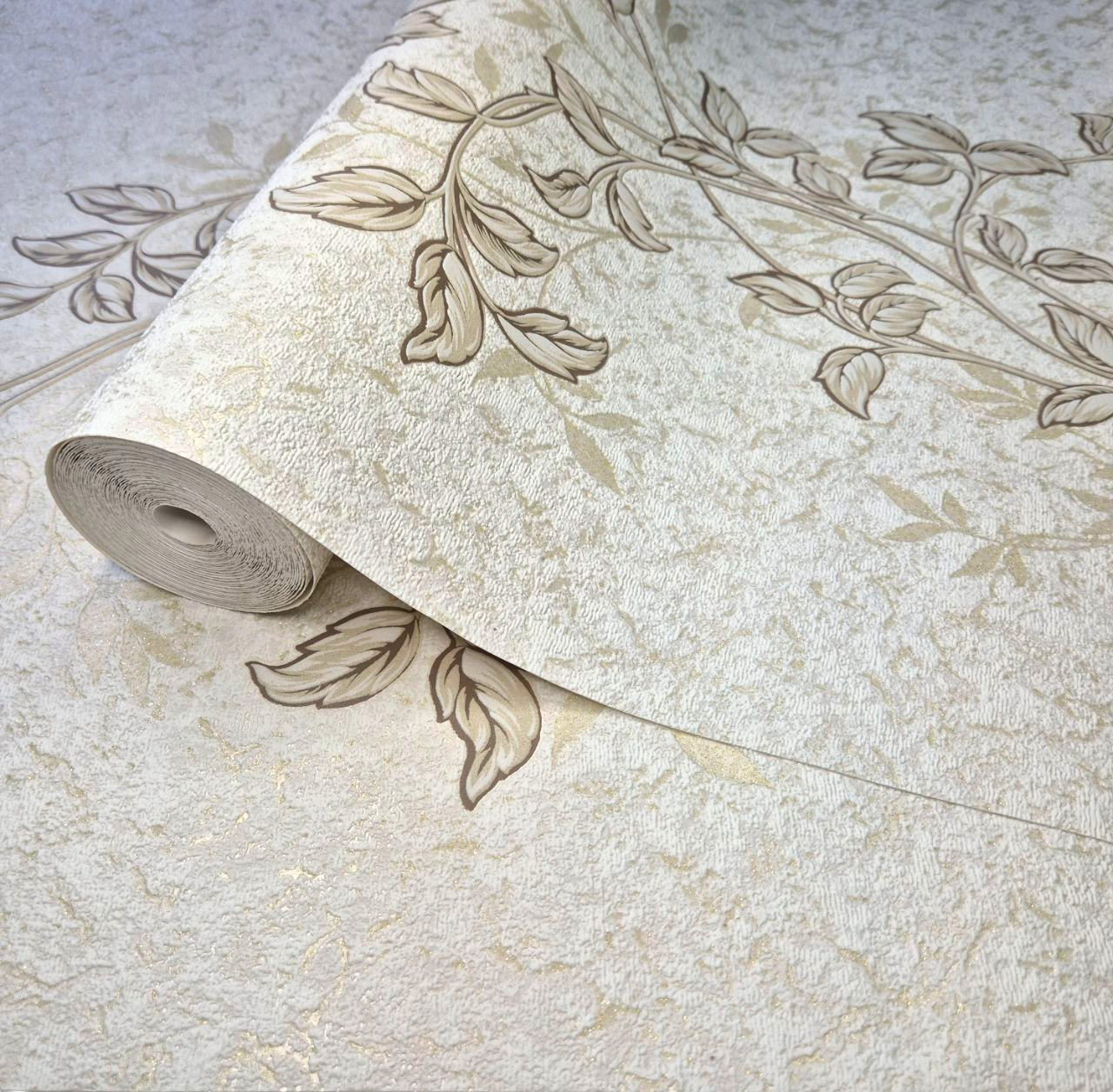 Обои виниловые 3587-01 с коричневой веткой для спальни/гостиной/коридора/передней/комнаты 10,05x1,06 м Бежевый (2571823588)