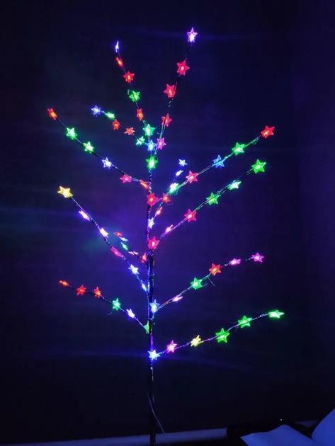 Дерево декоративное на стойке с светодиодной гирляндой Звезды 72 LED декоративное 1,5 м (2479517090)