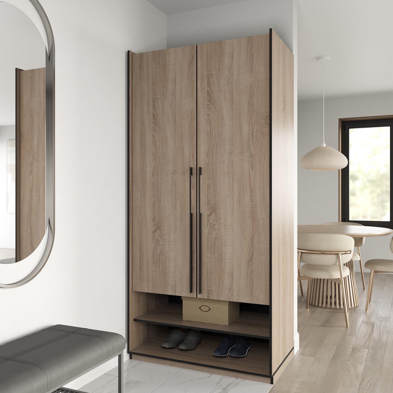 Шкаф на 2 дверки с полками 1001x2100x570 мм Дуб сонома (R0003)