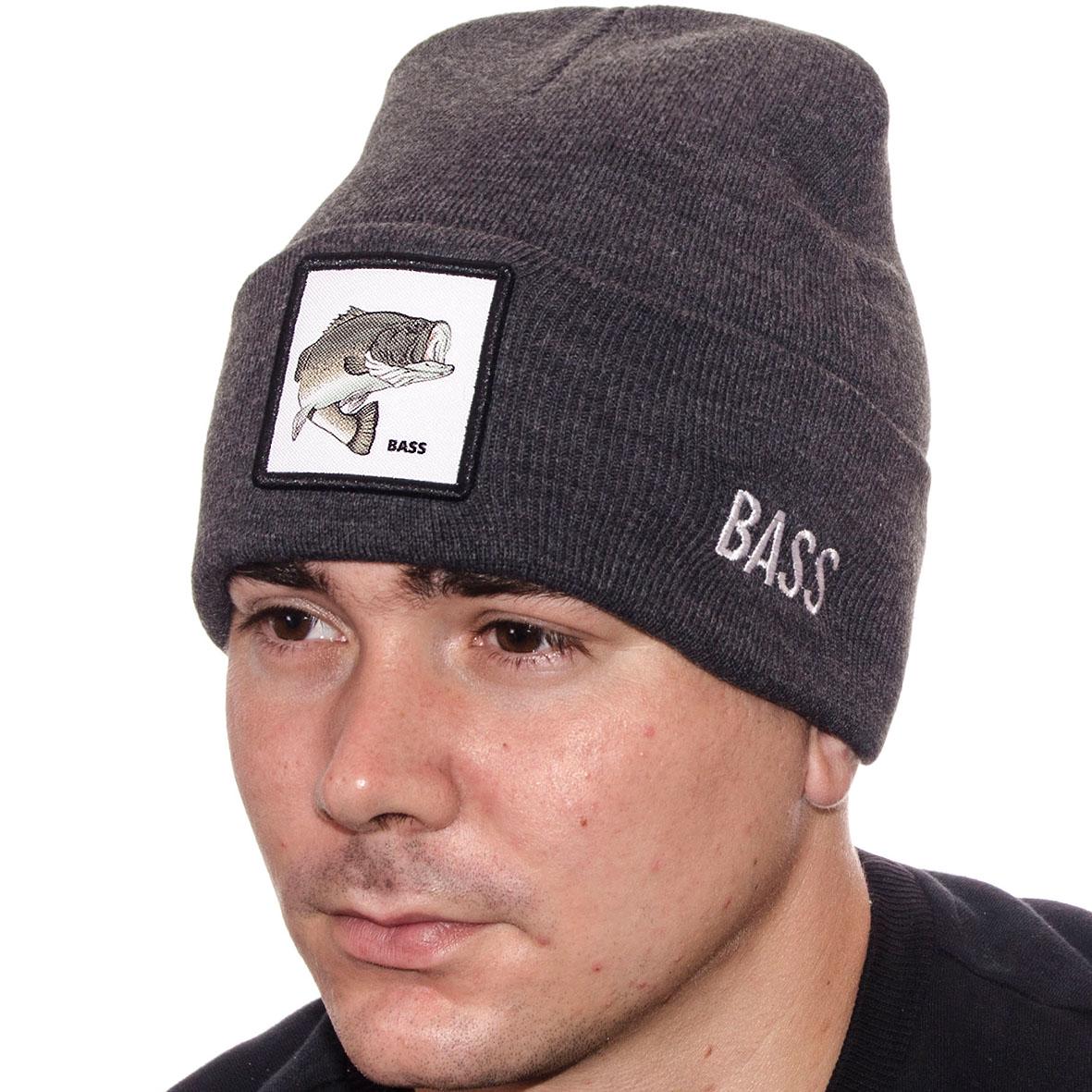 Шапка с шевроном Bass L21013 L р. 57-58 Темно-серый