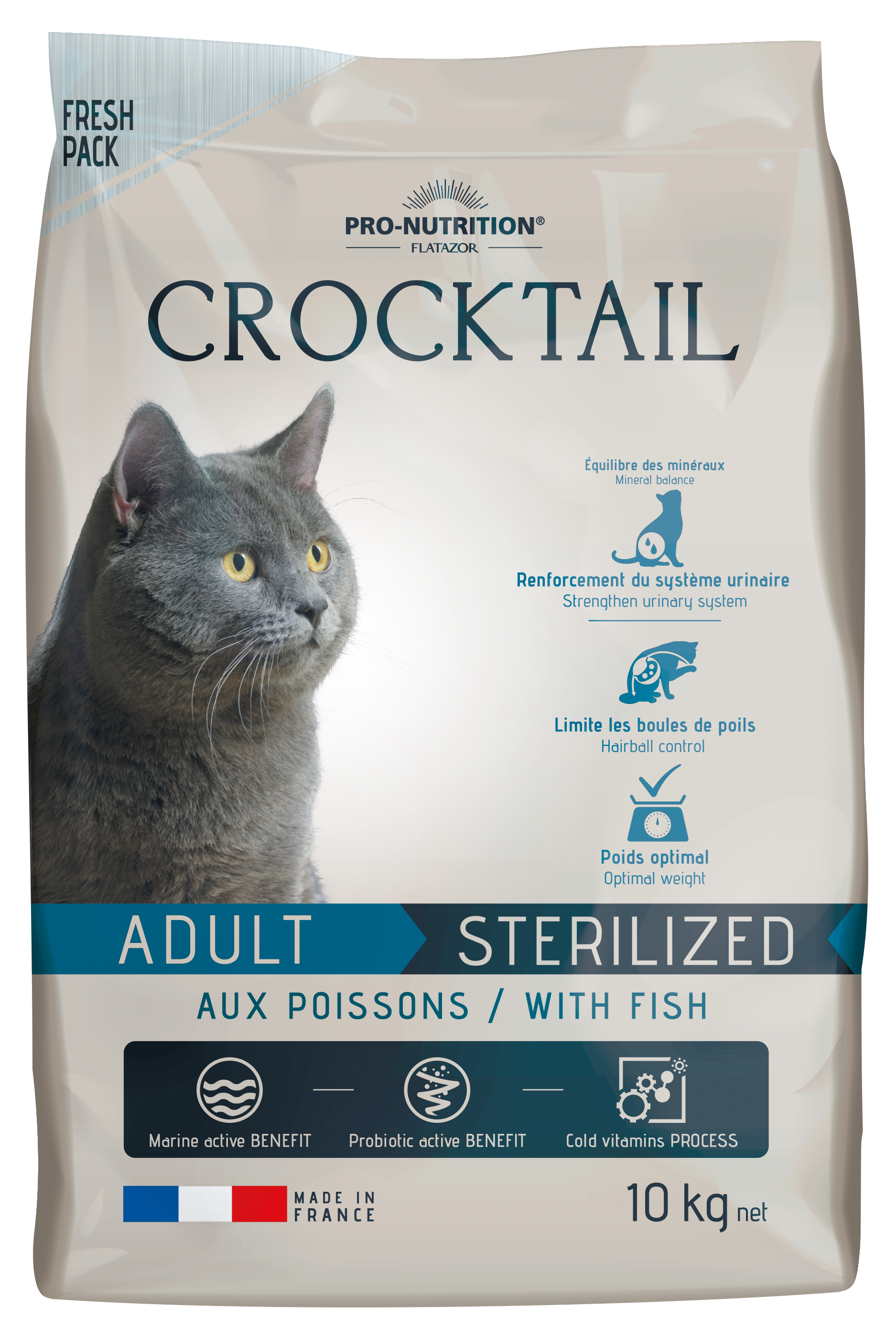 Сухой корм Pro-Nutrition Flatazor CROCKTAIL STERILIZED WITH FISH для взрослых стерилизованных кошек с рыбой 10 кг Сухой корм Pro-Nutrition Flatazor CROCKTAIL STERILIZED WITH FISH для взрослых стерилизованных кошек с рыбой 10 кг