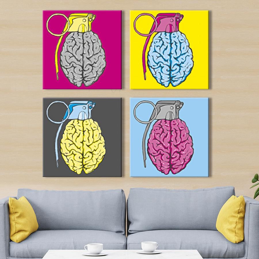 Картина модульная из 4 частей Мозгбомба XL 153x153 см (MK423214)