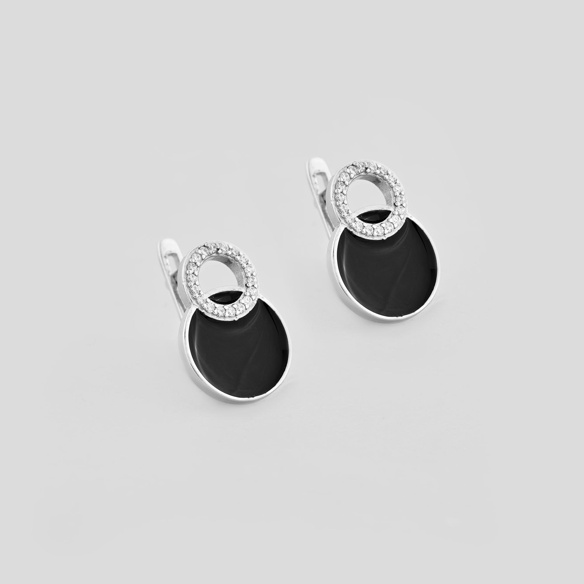 Серебряные серьги Minimal Ночные чудеса (16570)