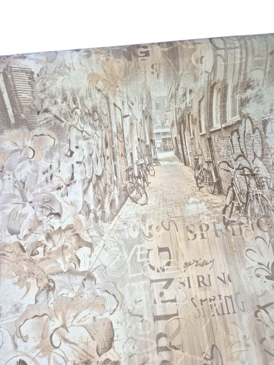 Шпалери вінілові 504-01 з міським пейзажем і квітами для вітальні/спальні/передпокою 10,05x1,06 м Бежевий (2564163001) - фото 3 Шпалери вінілові 504-01 з міським пейзажем і квітами для вітальні/спальні/передпокою 10,05x1,06 м Бежевий (2564163001) - фото 3