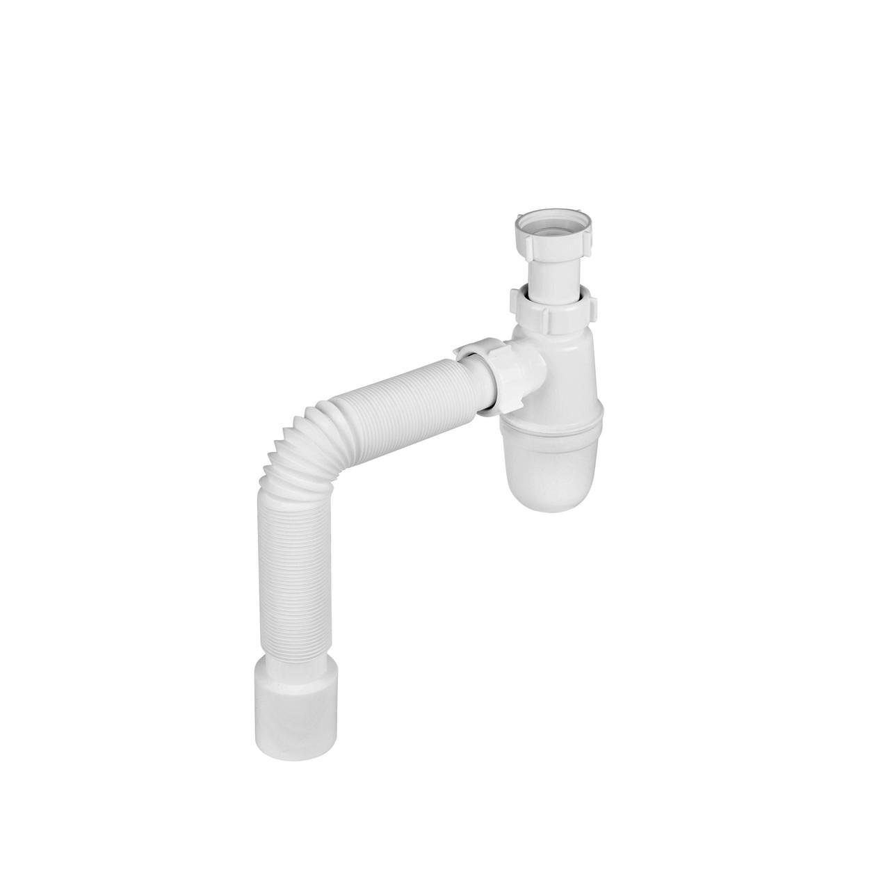 Сифон пластмасовий пляшковий Woko Т0315 для умивальників з переливом