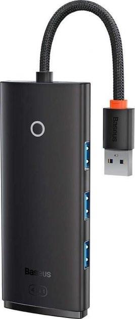 Хаб USB Baseus Lite Series 4-Port Adapter USB-A to USB 3,0х4 25 см Black (WKQX030001) - фото 1