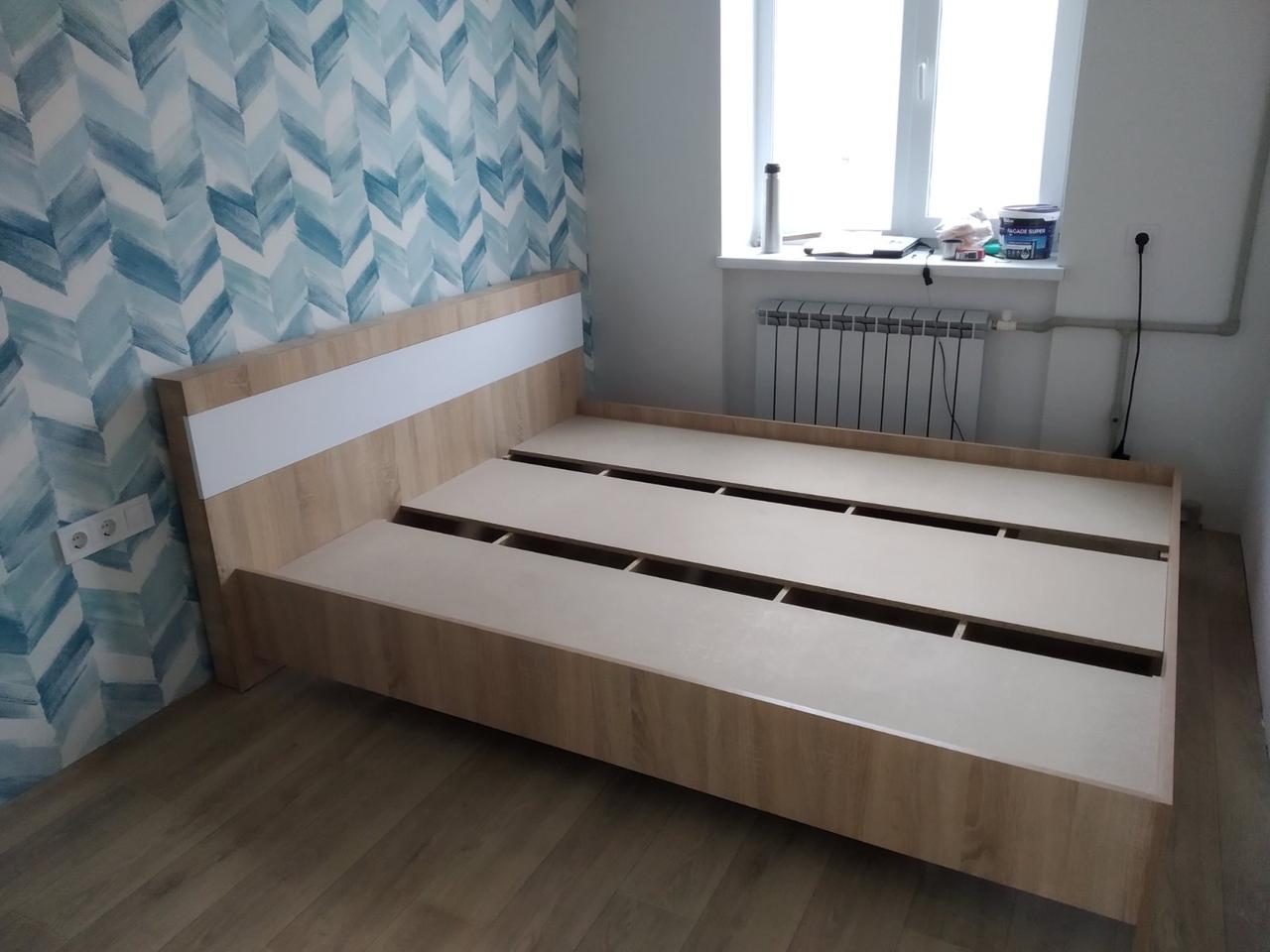 Ліжко двоспальне Соната 140х200 см Дуб сонома/Білий (26759529) - фото 4