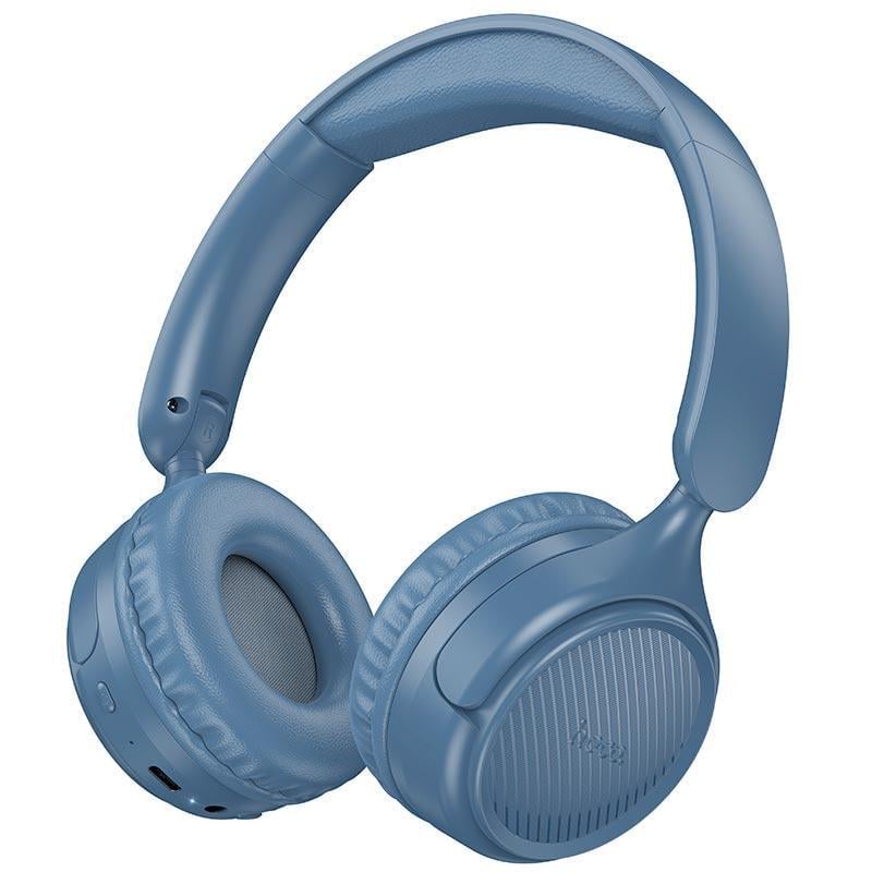 Наушники беспроводные Hoco W66 Wave Bluetooth 5.4 AUX до 32 ч IPX4 Blue (26792)