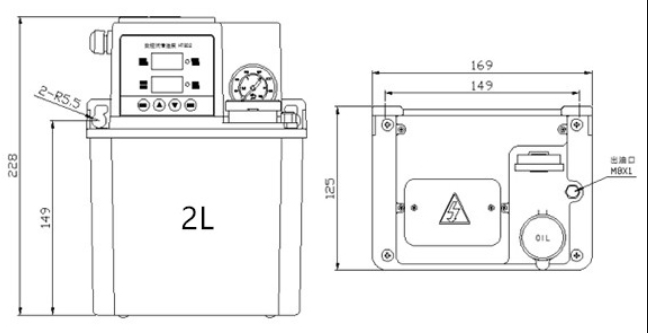 Насос масляний з манометром для верстата ЧПУ HTB02 2 л (318381) - фото 2
