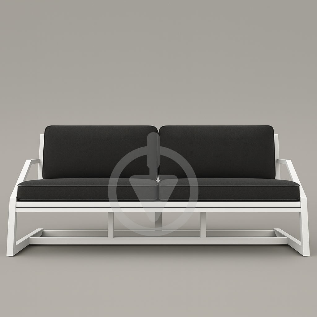 Диван металевий AVVS tech Атлас вуличний лофт рогожка з підлокотниками 126 см Темно-сірий/Білий (30222773) - фото 2