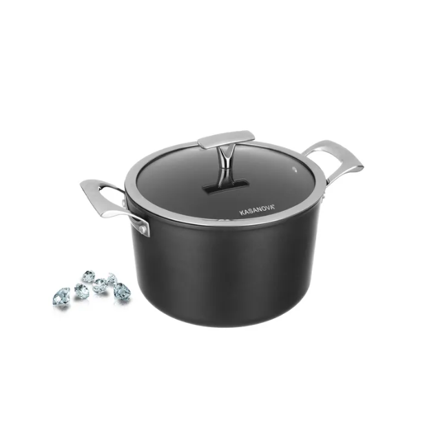Кастрюля Kasanova Black Diamond с крышкой 22 см 4,2 л (LEI003128NOC)