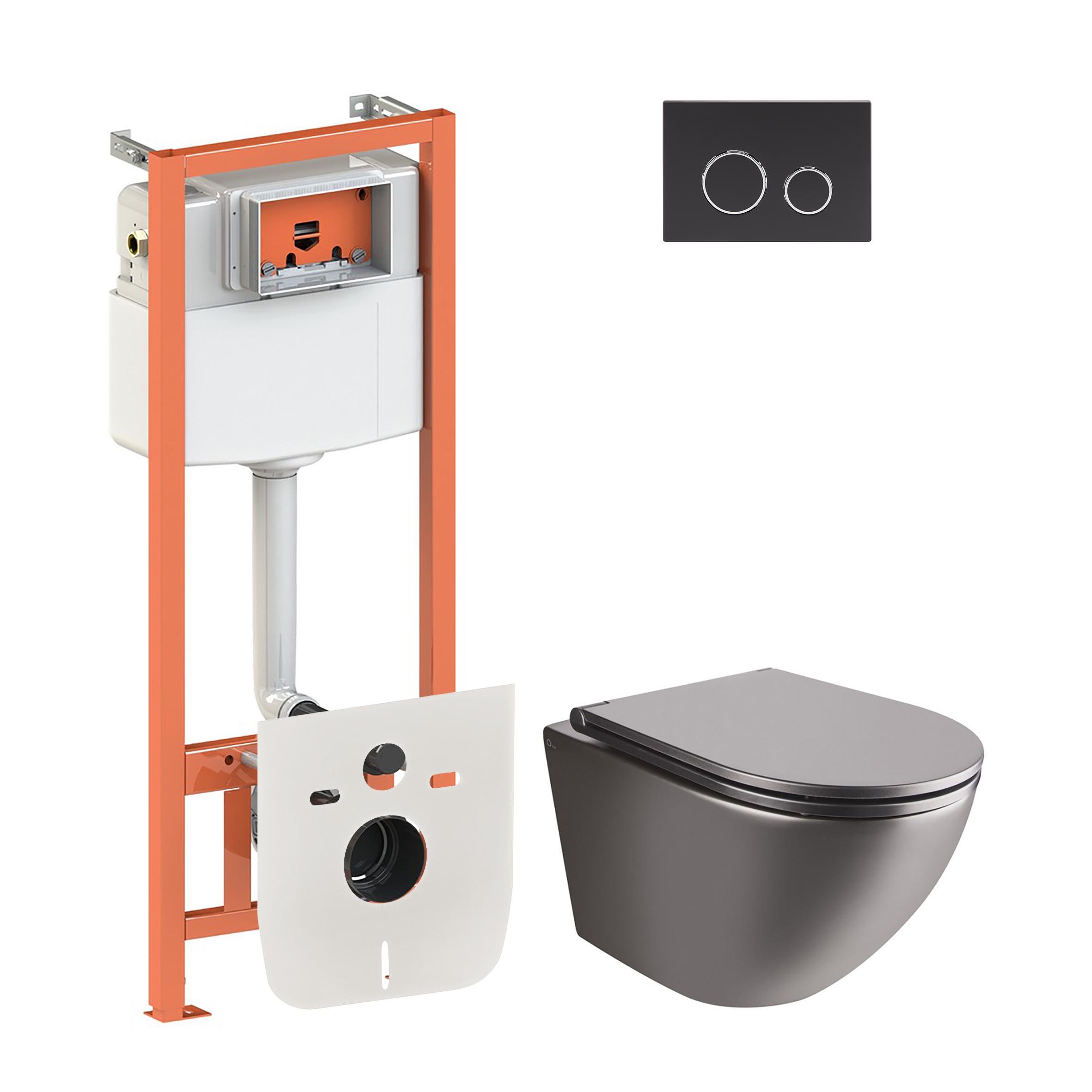 Комплект инсталляции Q-tap Nest QT1333046ENRMB0133M425M11V1146MB с унитазом кнопка Черный (124759) Комплект инсталляции Q-tap Nest QT1333046ENRMB0133M425M11V1146MB с унитазом кнопка Черный (124759)