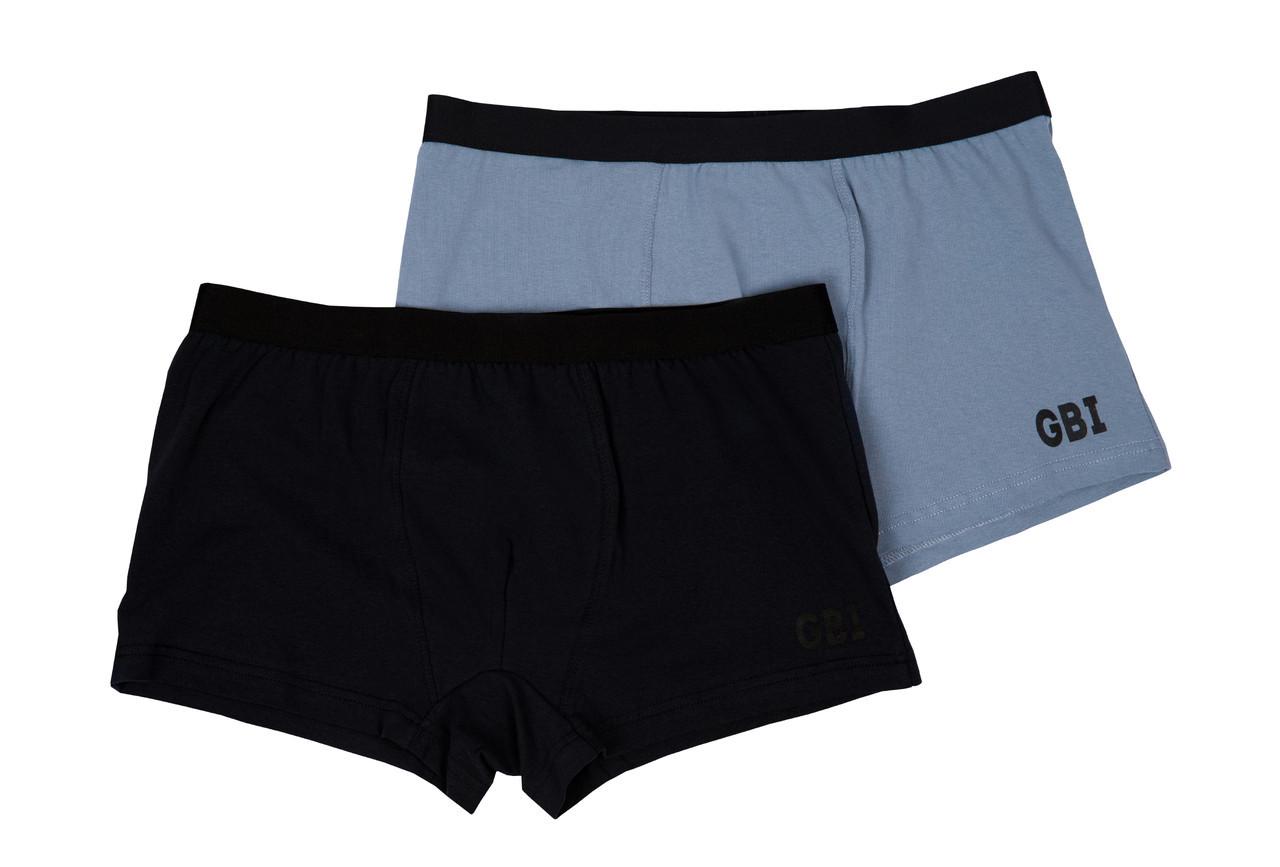 Комплект мужских хлопковых трусов на резинке GBI XXL 2 шт. Серый/Темно-Синий (13730)