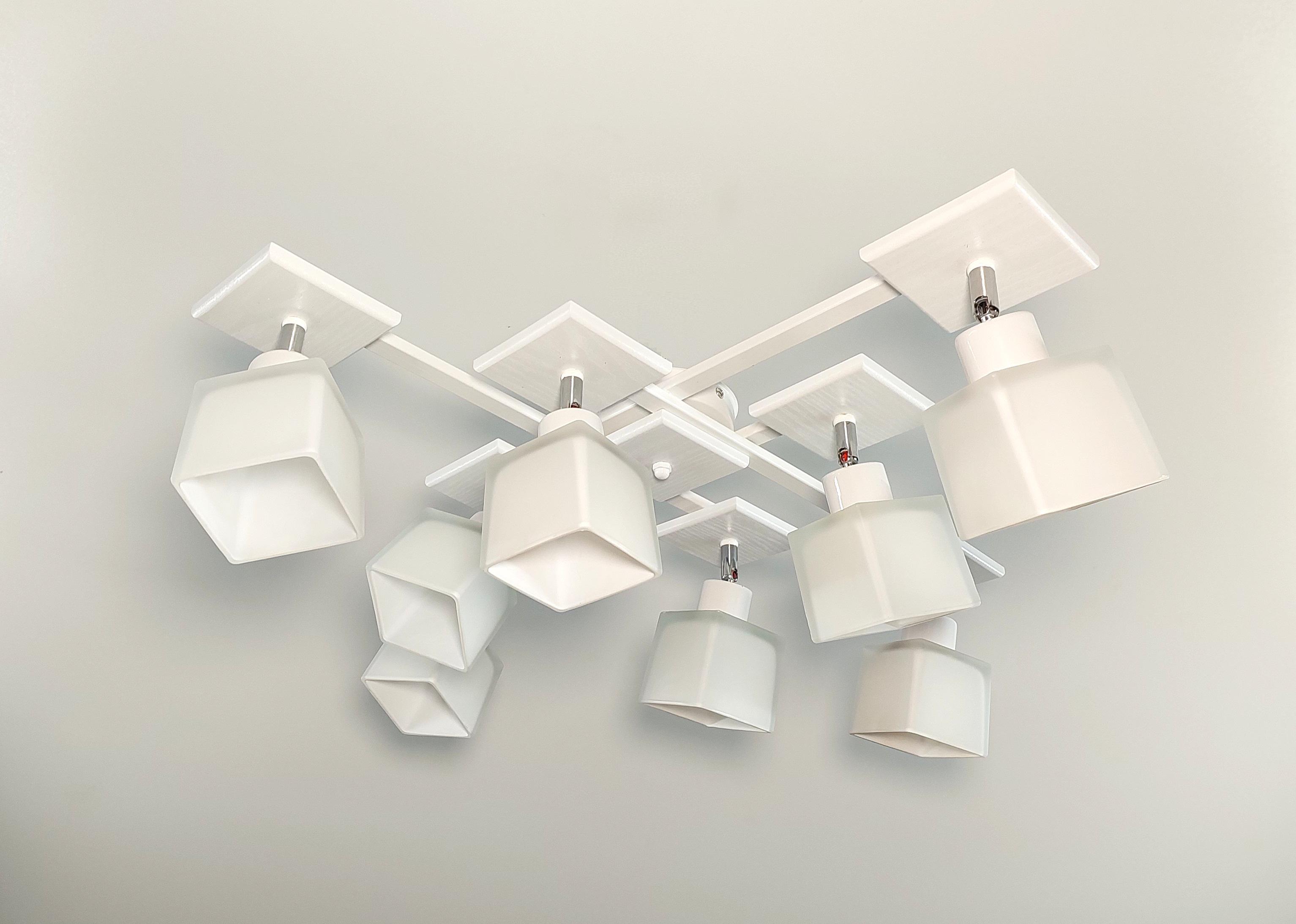 Люстра потолочная Оскар/8 на 8 поворотных плафонов Белый