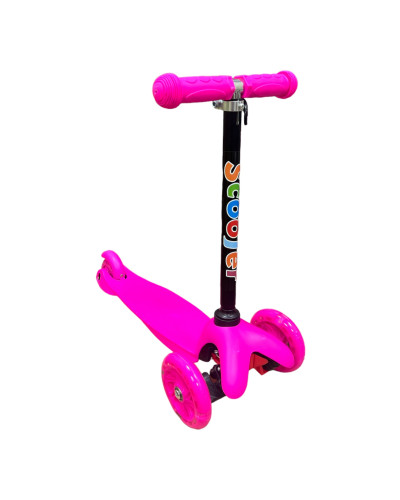 Самокат детский Scooter Mini с регулируемой ручкой до 40 кг Розовый (905pink)