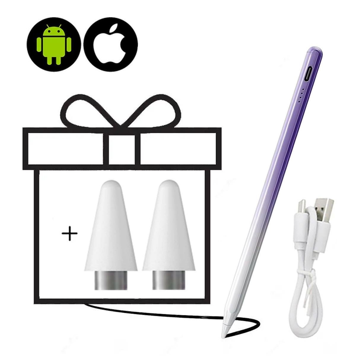 Стилус для планшета и телефона iOS/Android iPhone/Xiaomi/Samsung/Huawei iPad/Honor Pad/2 наконечники Gradient Purple (181019+1) - фото 2 Стилус для планшета и телефона iOS/Android iPhone/Xiaomi/Samsung/Huawei iPad/Honor Pad/2 наконечники Gradient Purple (181019+1) - фото 2