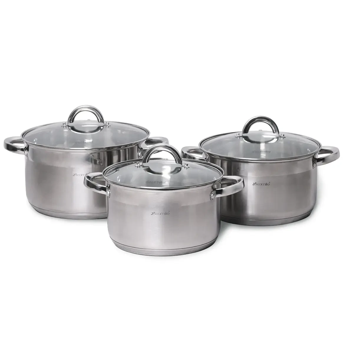 Набір каструль Kamille із нержавіючої сталі 6 пр. (KM-5630S) - фото 4 Набір каструль Kamille із нержавіючої сталі 6 пр. (KM-5630S) - фото 4