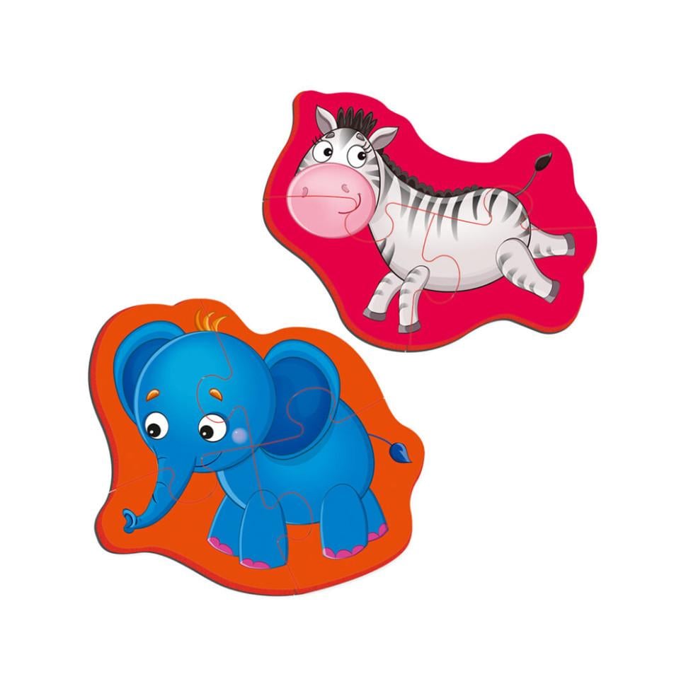 Пазлы магнитные Vladi toys VT3208-12 Зебра и слоненок (3143387745)